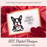 Boston Terrier PNG, Valentine's Clip Art, Black & White Dog, DIY Gift for Her, Instant Download, Dog Clip Art PNG, Commercial Use Art, Scrapbook Elements, Dog PNG for Tumblers, Clipart for Stickers, Clip Art for Kids, Old Red Truck, Dog Lover Gift For Women