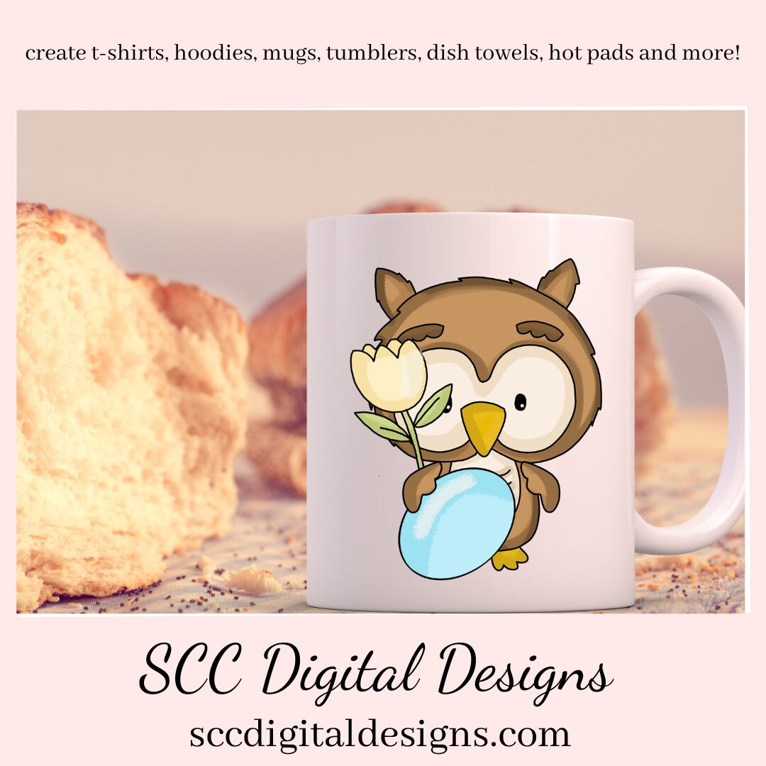 Cute Owl PNG, Easter Clip Art, Colored Eggs, Cute Easter Clipart, Woodland Creatures, DIY Gift for Her, Instant Download, Commercial Use Art, Scrapbook Elements, Whimsical Owl, Circuit Files, Owl PNG for Sublimation