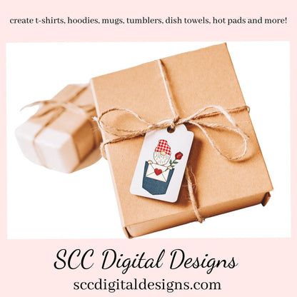 Pocket Gnomes PNG, Valentine's Clipart Cards, Red Roses, DIY Gift for Her, DIY Valentines Projects, Instant Download, Commercial Use Clip Art, Scrapbook Elements, Craft Supplies, Personal Use, Exclusive Clipart Sets, Valentine's Clipart for Cards, Gnomes Lover