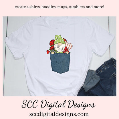Pocket Gnomes PNG, Valentine's Clipart Cards, Red Roses, DIY Gift for Her, DIY Valentines Projects, Instant Download, Commercial Use Clip Art, Scrapbook Elements, Craft Supplies, Personal Use, Exclusive Clipart Sets, Valentine's Clipart for Cards, Gnomes Lover
