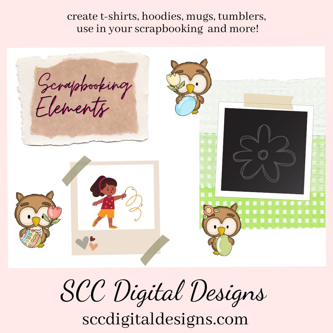 Cute Owl PNG, Easter Clip Art, Colored Eggs, Cute Easter Clipart, Woodland Creatures, DIY Gift for Her, Instant Download, Commercial Use Art, Scrapbook Elements, Whimsical Owl, Circuit Files, Owl PNG for Sublimation