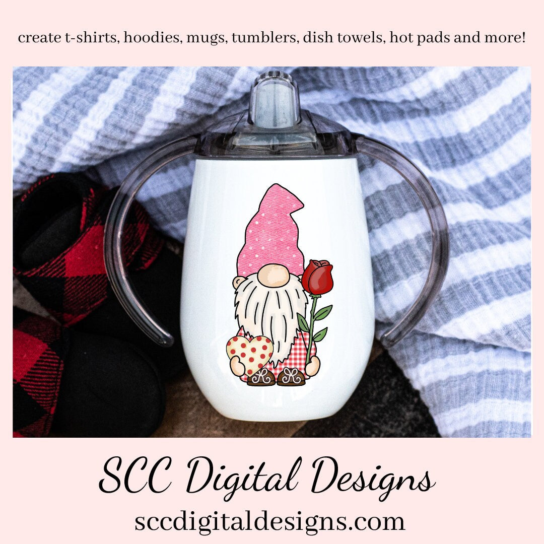 Valentine Gnome PNG, Valentine Clipart for Kids, DIY Gift for Her, Cricut Designs, Gnomes PNG for Sublimation, Commercial Use Clip Art, Scrapbook Elements, Craft Supplies, Personal Use, Gnome Lover Gift