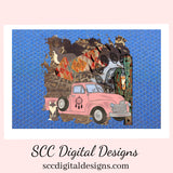 Vintage Pink Truck PNG, Boho Art, Boho Wall Art Digital, Hippie Clipart, Retro PNG for Shirts, DIY Gift for Her, Cricut Designs, Commercial Use Clip Art, Scrapbook Elements, Craft Supplies, Personal Use, Exclusive Clipart Sets