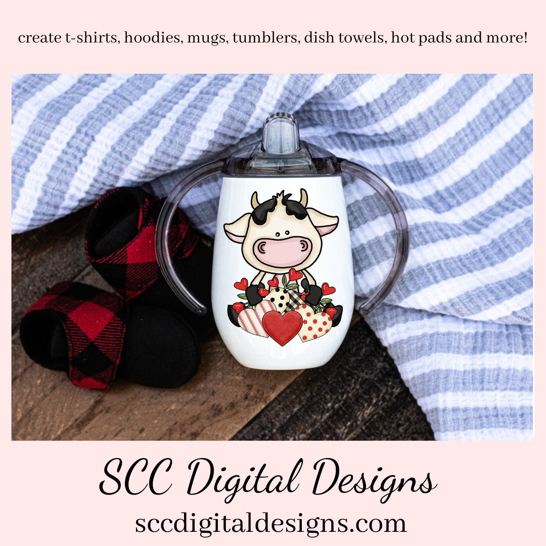 Valentine Cow PNG, Black White Cow, Valentine Clipart, Red Roses, Red Hearts, DIY Gift for Her, Instant Download, Commercial Use Clip Art, Scrapbook Elements, Craft Supplies, Personal Use, Exclusive Clipart Sets