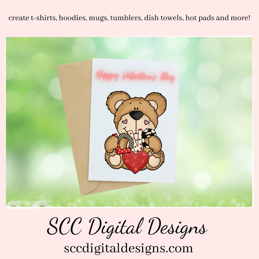 Valentine Bear PNG, Whimsical Bears, Valentine Clipart, Red Roses, Red Hearts, DIY Gift for Her, Instant Download, Commercial Use Clip Art, Scrapbook Elements, Craft Supplies, Personal Use, Exclusive Clipart Sets, DIY Valentines Projects, Valentine's Clipart for Cards