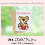 Valentine Bear PNG, Whimsical Bears, Valentine Clipart, Red Roses, Red Hearts, DIY Gift for Her, Instant Download, Commercial Use Clip Art, Scrapbook Elements, Craft Supplies, Personal Use, Exclusive Clipart Sets, DIY Valentines Projects, Valentine's Clipart for Cards