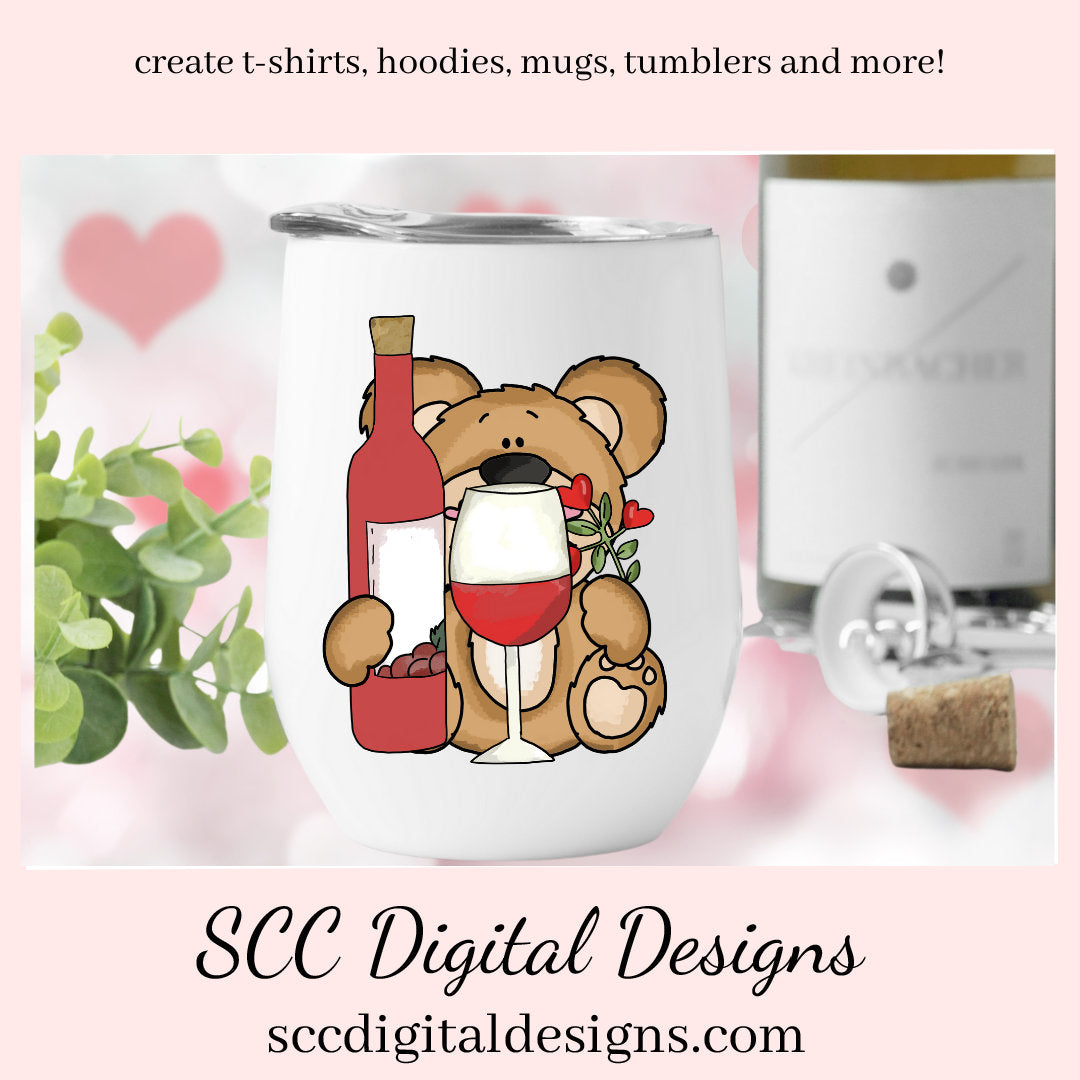 Valentine Bear PNG, Whimsical Bears, Valentine Clipart, Red Roses, Red Hearts, DIY Gift for Her, Instant Download, Commercial Use Clip Art, Scrapbook Elements, Craft Supplies, Personal Use, Exclusive Clipart Sets, DIY Valentines Projects, Valentine's Clipart for Cards