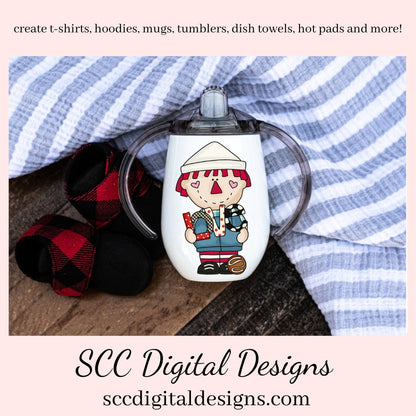 Rag Doll PNG, Andy Clipart, DIY Gift for Her, Red White and Blue PNGs, DIY Valentines Projects, Instant Download, Commercial Use Clip Art, Scrapbook Elements, Craft Supplies, Personal Use, Exclusive Clipart Sets, Valentine's Clipart for Cards