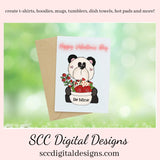 Panda PNG, Panda Bear Valentine's Clipart for Cards, DIY Gift for Her, DIY Valentines Projects, Instant Download, Commercial Use Clip Art, Scrapbook Elements, Craft Supplies, Personal Use, Exclusive Clipart Sets, Forest Animals