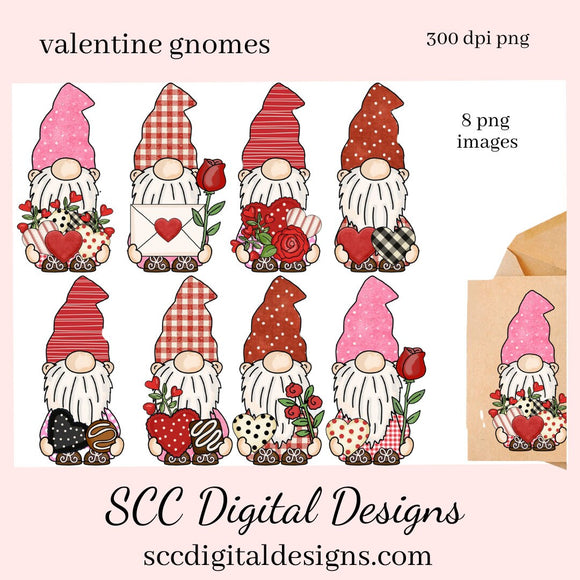 Valentine Gnome PNG, Valentine Clipart for Kids, DIY Gift for Her, Cricut Designs, Gnomes PNG for Sublimation, Commercial Use Clip Art, Scrapbook Elements, Craft Supplies, Personal Use, Gnome Lover Gift