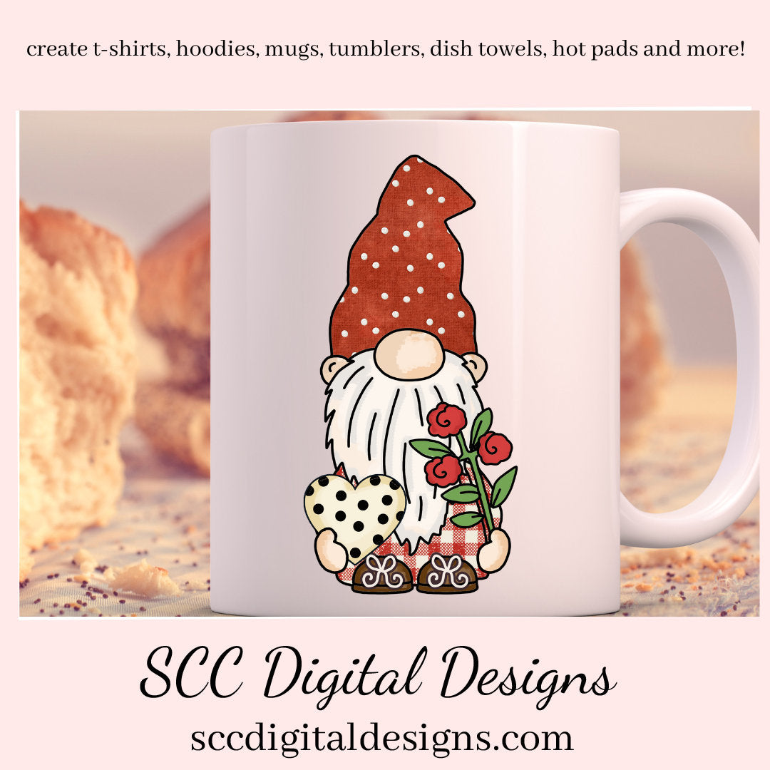 Valentine Gnome PNG, Valentine Clipart for Kids, DIY Gift for Her, Cricut Designs, Gnomes PNG for Sublimation, Commercial Use Clip Art, Scrapbook Elements, Craft Supplies, Personal Use, Gnome Lover Gift