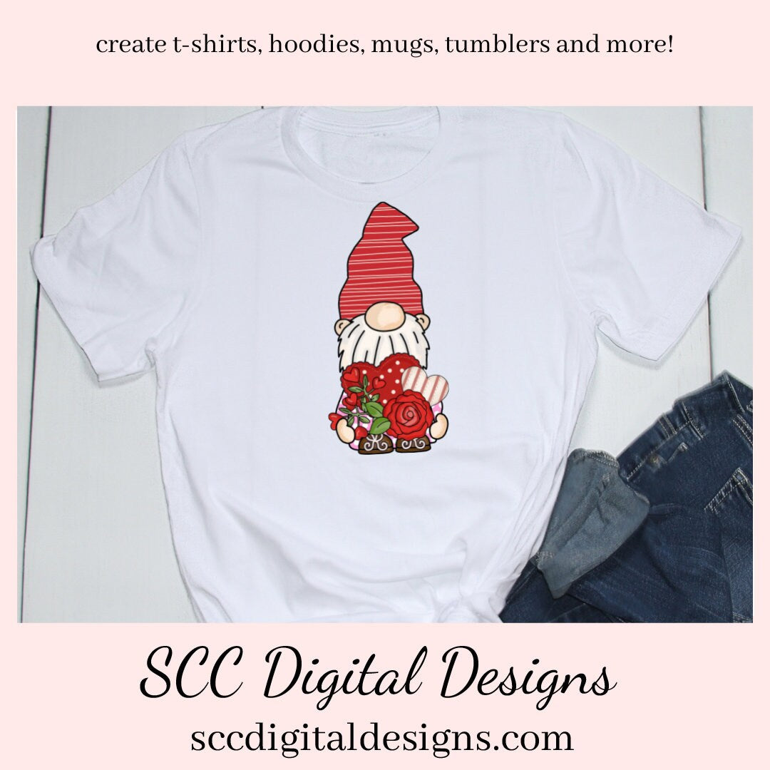 Valentine Gnome PNG, Valentine Clipart for Kids, DIY Gift for Her, Cricut Designs, Gnomes PNG for Sublimation, Commercial Use Clip Art, Scrapbook Elements, Craft Supplies, Personal Use, Gnome Lover Gift