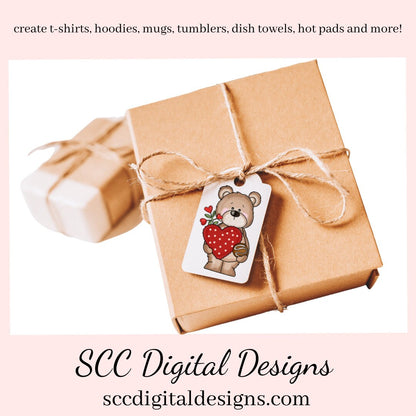 Valentine Bear PNG, Valentine Clipart for Kids, DIY Valentine's Day Card, Whimsical Bears, Cricut Designs, Commercial Use Clip Art, Scrapbook Elements, Craft Supplies, Personal Use, DIY Gift for Her, Valentines Clipart for Cards