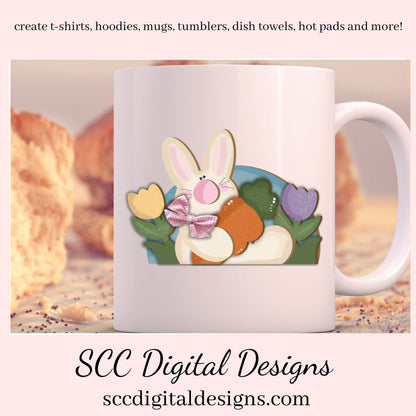 Easter T-Shirt Designs, Bunny PNG for Sublimation, Tulips PNG, Easter Clipart for Kids, Clip Art for Commercial Use, DIY Gift for Girls, Instant Download, Commercial Use Art, Clip Art PNG, Digi Scrap, Craft Supplies, Scrapbook Elements, 3d png Image