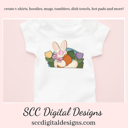 Easter T-Shirt Designs, Bunny PNG for Sublimation, Tulips PNG, Easter Clipart for Kids, Clip Art for Commercial Use, DIY Gift for Girls, Instant Download, Commercial Use Art, Clip Art PNG, Digi Scrap, Craft Supplies, Scrapbook Elements, 3d png Image
