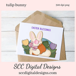 Easter T-Shirt Designs, Bunny PNG for Sublimation, Tulips PNG, Easter Clipart for Kids, Clip Art for Commercial Use, DIY Gift for Girls, Instant Download, Commercial Use Art, Clip Art PNG, Digi Scrap, Craft Supplies, Scrapbook Elements, 3d png Image