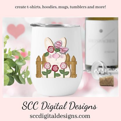 Spring Bunny Clipart, DIY Gift for Girls, Bunny PNG for Sublimation, Pink Flower, Pastel Flowers Wall Art, Clip Art for Commercial Use, Instant Download, Commercial Use Art, Clip Art PNG, Digi Scrapping Clipart, Craft Supplies, Scrapbook Elements, 3d png Image