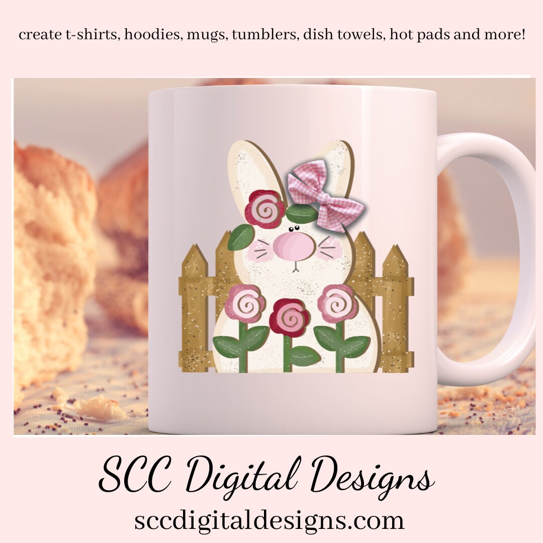 Spring Bunny Clipart, DIY Gift for Girls, Bunny PNG for Sublimation, Pink Flower, Pastel Flowers Wall Art, Clip Art for Commercial Use, Instant Download, Commercial Use Art, Clip Art PNG, Digi Scrapping Clipart, Craft Supplies, Scrapbook Elements, 3d png Image