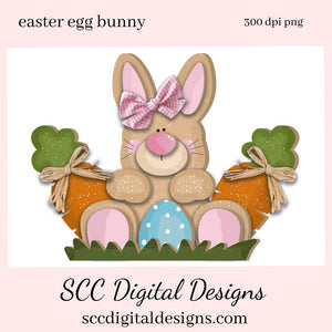 Easter Egg Bunny PNG, DIY Gifts for Girls, Babies Room Decor, Bunny PNG for Sublimation, Easter T-shirt Designs, Clip Art for Commercial Use, Digi Scrapping Clipart, Craft Supplies, Scrapbook Elements, Colored Eggs, Carrots Clipart