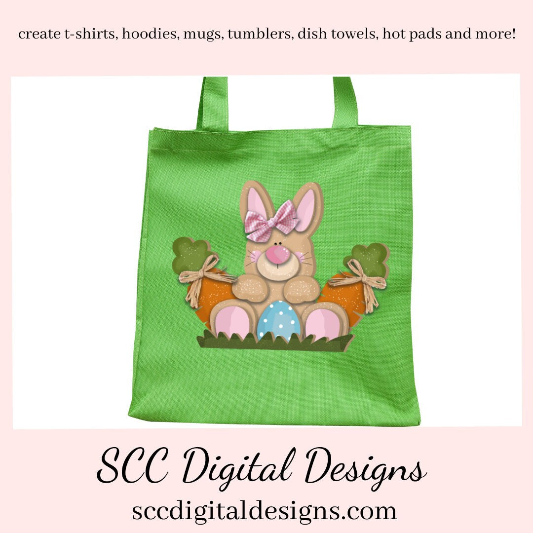 Easter Egg Bunny PNG, DIY Gifts for Girls, Babies Room Decor, Bunny PNG for Sublimation, Easter T-shirt Designs, Clip Art for Commercial Use, Digi Scrapping Clipart, Craft Supplies, Scrapbook Elements, Colored Eggs, Carrots Clipart
