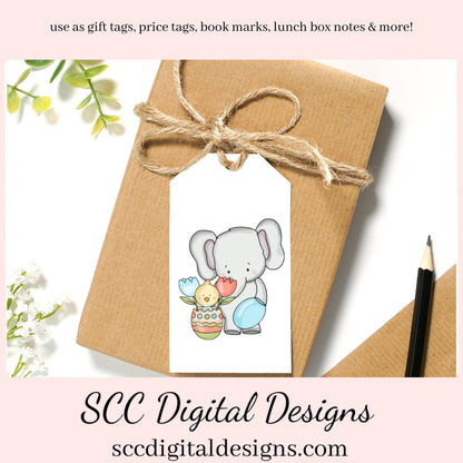 Our printable tags are great to use as gift tags, hostess party gift tag, or kid's holiday school social that you print at home. Each Tag is approximately 2.4" x 3.75" each.   Easter Gift Tags for Kids, Print at Home Gift Tag, Elephant, Bunny, Colored Eggs, Student Teacher Gift, DIY Easter Cards, Cute Animals, Easter Treat Tags, Instant Download, Easter Favor Tags, Basket Decor