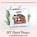 Our welcome sign for the front door has black and white cow, and wood fence and sunflower which is a 3d png image, clip art for commercial use and great kitchen decor in any farmhouse! Cricut Designs, Farm Animals Clipart, Tumbler Design for Woman