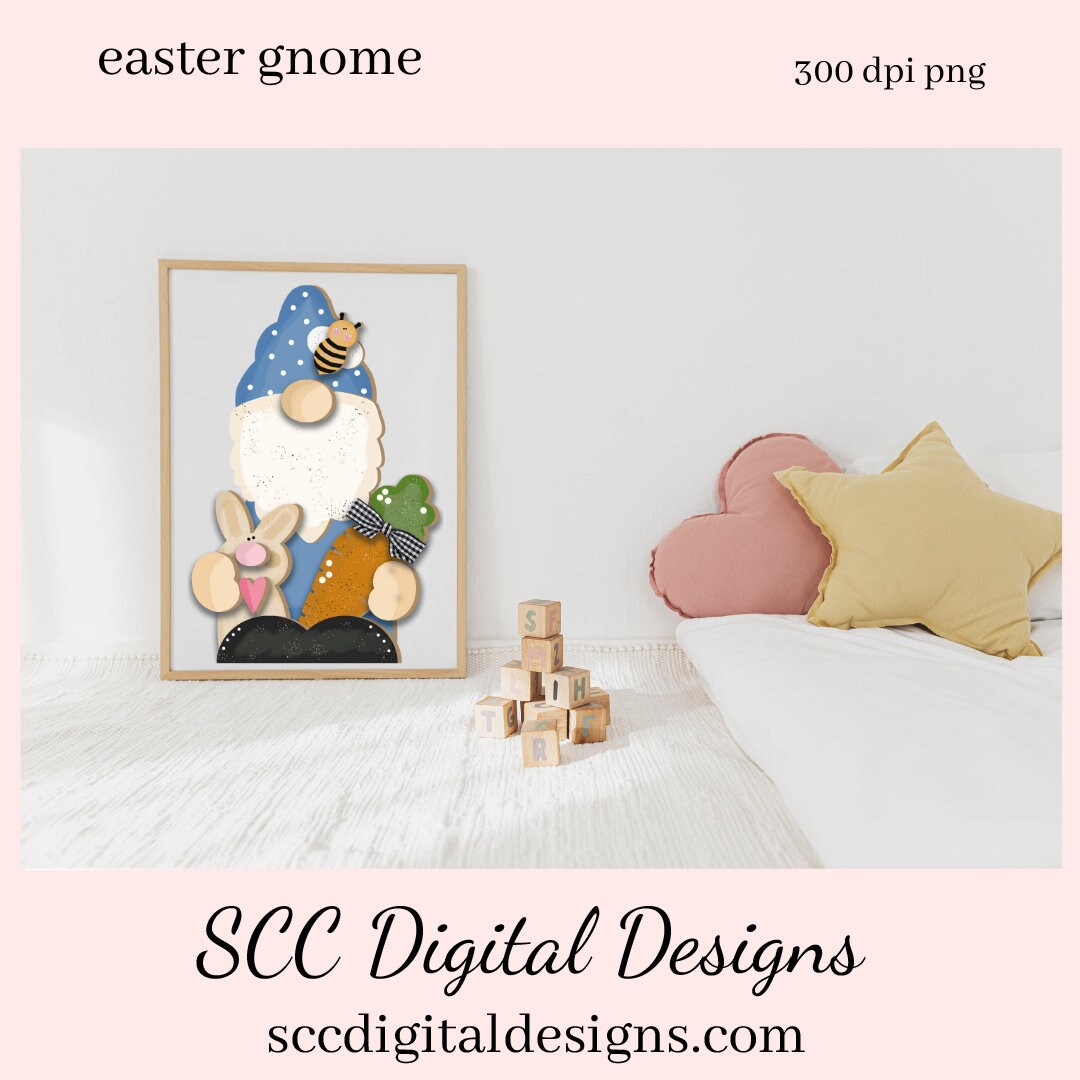 Happy Easter PNG, DIY Gifts for Girls, Babies Room Decor, Gnome Lover Shirt, Bunny PNG for Sublimation, Bee Clip Art for Commercial Use, Digi Scrapping Clipart, Craft Supplies, Scrapbook Elements, Bumble Bees, Carrots Clipart