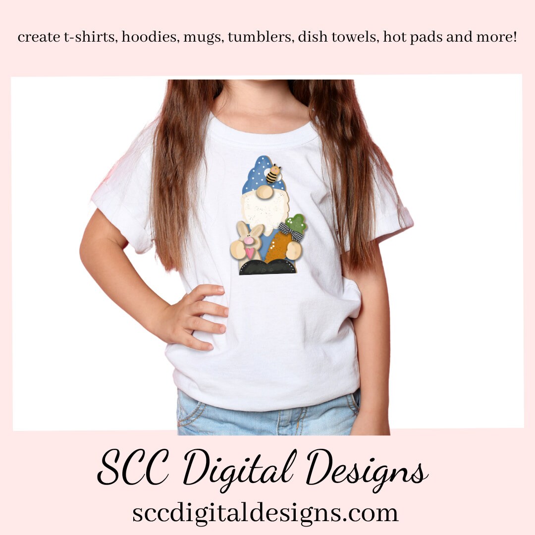 Happy Easter PNG, DIY Gifts for Girls, Babies Room Decor, Gnome Lover Shirt, Bunny PNG for Sublimation, Bee Clip Art for Commercial Use, Digi Scrapping Clipart, Craft Supplies, Scrapbook Elements, Bumble Bees, Carrots Clipart