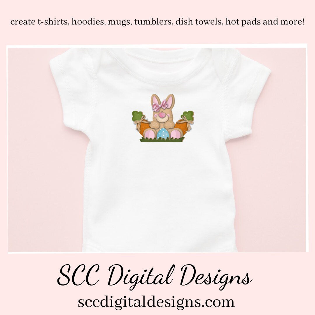 Easter Egg Bunny PNG, DIY Gifts for Girls, Babies Room Decor, Bunny PNG for Sublimation, Easter T-shirt Designs, Clip Art for Commercial Use, Digi Scrapping Clipart, Craft Supplies, Scrapbook Elements, Colored Eggs, Carrots Clipart