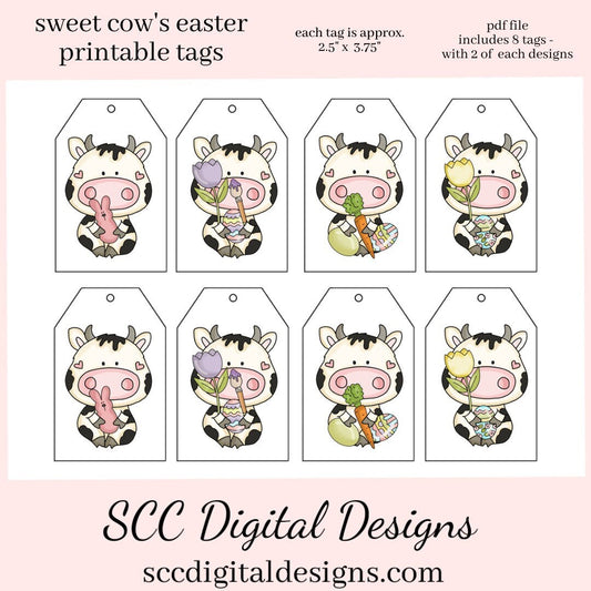 Our printable tags are great to use as gift tags, hostess party gift tag, or kid's holiday school social that you print at home. Each Tag is approximately 2.4" x 3.75" each. Tags are sweet black and white cows celebrating Easter.  Easter Gift Tags for Kids, Print at Home Gift Tag, Black and White Cow, Student Teacher Gift, DIY Easter Cards, Basket Tags, Cute Animal, Easter Treat Tags, Instant Download, Easter Favor Tags, Basket Decor