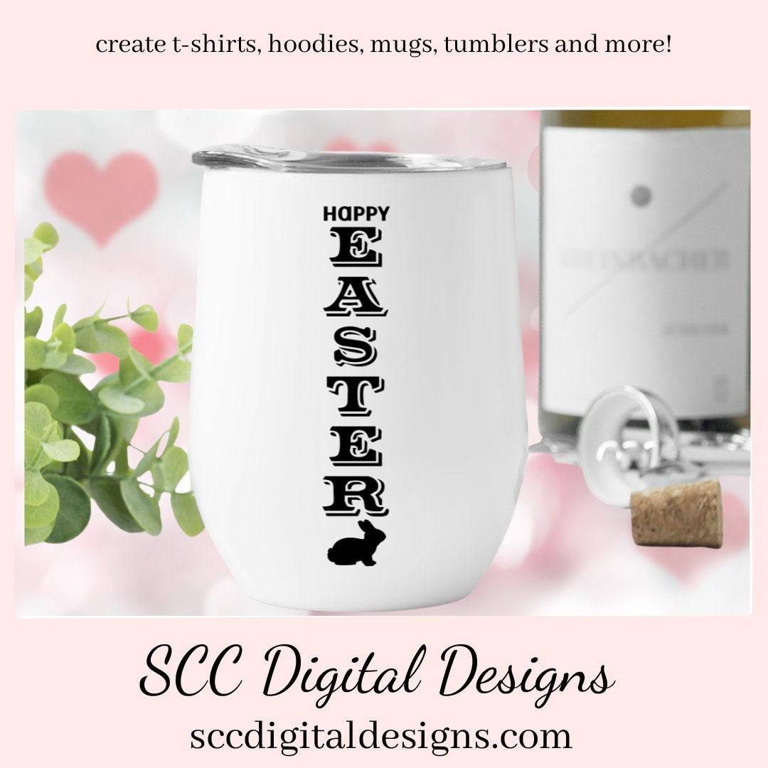 Our Happy Easter Vertical SVG is great for all of your projects this holiday season. Create diy front door signs, or a diy gift for her. Our PNG files are also commercial use art. Our SVGs are great to create home decor, coffee mugs, tumblers, t-shirts, hoodies, kitchen towels, hot pads, and so much more! SVG designs for home decor, for tumblers