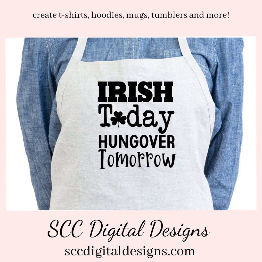 Our Irish Today Hungover Tomorrow SVG is great for all of your projects this holiday season. Create diy front door signs, or a diy gift for her or him. Our PNG files are also commercial use art.
