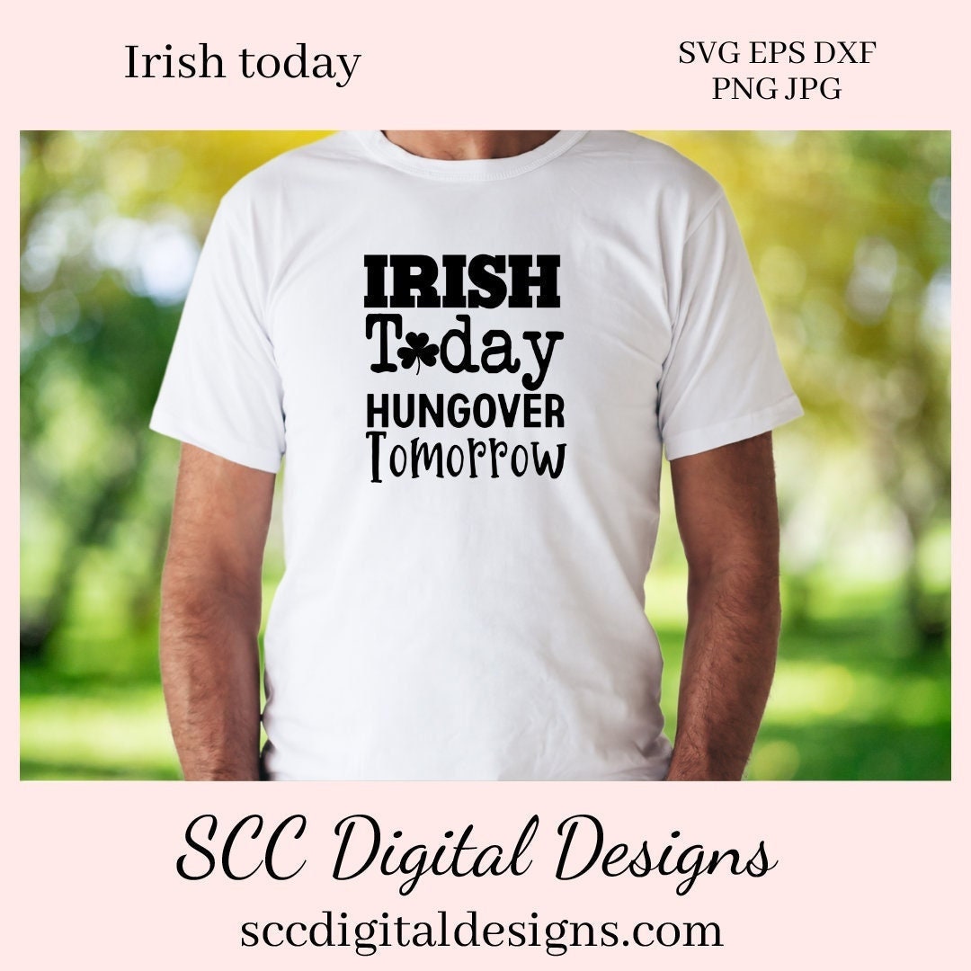 Our Irish Today Hungover Tomorrow SVG is great for all of your projects this holiday season. Create diy front door signs, or a diy gift for her or him. Our PNG files are also commercial use art.