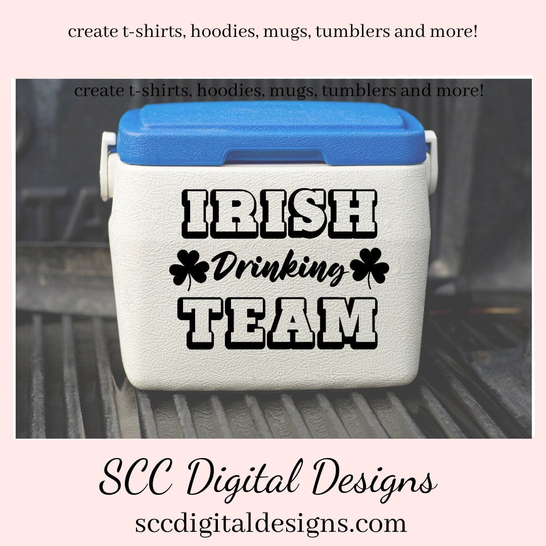 Our Irish Drinking Team SVG is great for all of your projects this holiday season. Create diy front door signs, or a diy gift for her or him. Our PNG files are also commercial use art.
