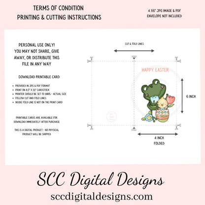 Our printable Easter greeting cards designs are ready for you to download, print, and add your unique message. Our whimsical funny frog has tulips, and a colored egg, is a Printable Easter Card, with Happy Easter. Whimsical Art, Print at Home Cards, DIY Gift Card, Blank Card PDF, DIY Gift for Her, Easter Cards, Easter Printables, Instant Download, Blank Cards Download