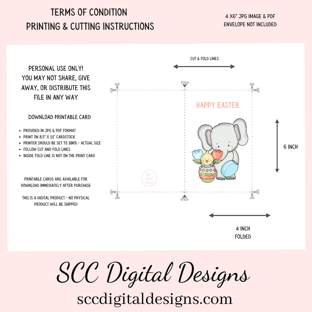 Our printable Easter greeting cards designs are ready for you to download, print, and add your unique message. Our whimsical little elephant has tulips, and a colored egg, is a Printable Easter Card, with Happy Easter. Whimsical Art, Print at Home Cards, DIY Gift Card, Blank Card PDF, DIY Gift for Her, Easter Cards, Easter Printables, Instant Download, Blank Cards Download