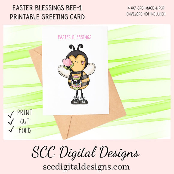 Our printable Easter greeting cards designs are ready for you to download, print, and add your unique message. Our whimsical bumble bee has a colored eggs, and tulip is a Printable Easter Card, with Easter Blessings Bumble Bee, Whimsical Art, Print at Home Cards, DIY Gift Card, Blank Card PDF, DIY Gift for Her, Easter Cards, Easter Printables, Instant Download, Blank Cards Download