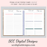 Boho Modern, Printable Calendar, Daily Schedule, Weekly, Monthly, Self Care, Gratitude Journal, Goal Setting, Habit Tracker, Meal Planner  Our boho modern printable planner has hues of pink and blue which is easy on the eyes. We have included several styles of daily, weekly and monthly planner pages. Just pick your style and mix or match.