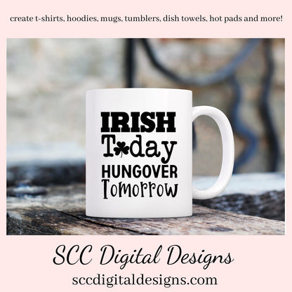 Our Irish Today Hungover Tomorrow SVG is great for all of your projects this holiday season. Create diy front door signs, or a diy gift for her or him. Our PNG files are also commercial use art.