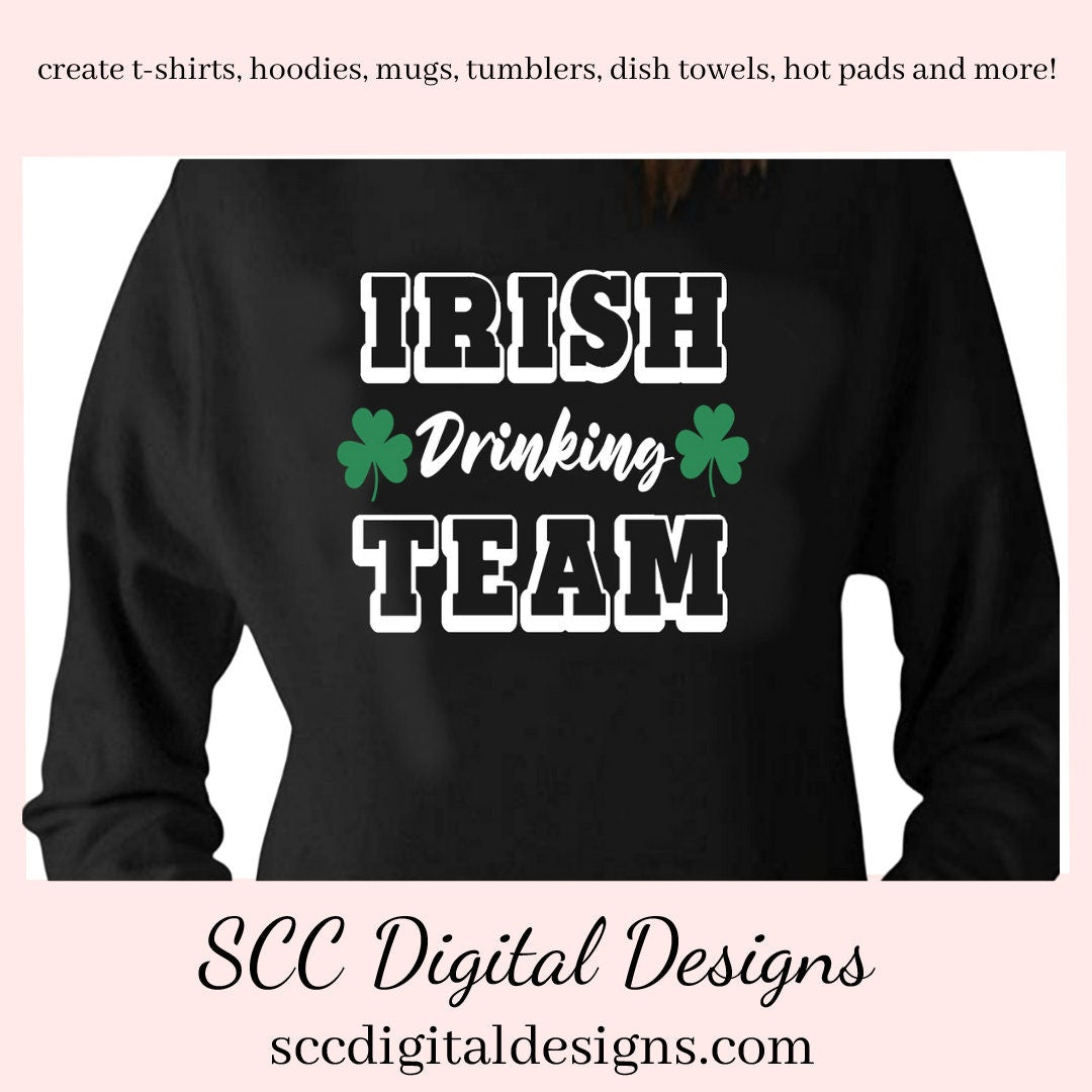 Our Irish Drinking Team SVG is great for all of your projects this holiday season. Create diy front door signs, or a diy gift for her or him. Our PNG files are also commercial use art.