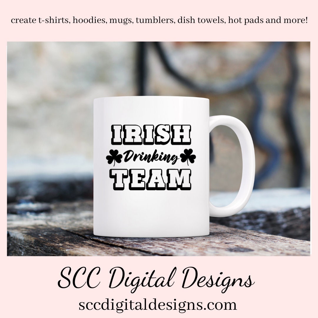 Our Irish Drinking Team SVG is great for all of your projects this holiday season. Create diy front door signs, or a diy gift for her or him. Our PNG files are also commercial use art.