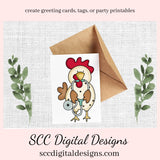 Chicken PNG files for sublimation for mugs, medical clip art designs for shirts for women, farm animal clipart diy gift for mom for stickers