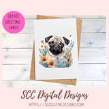 Pugs & Kisses Stickers for Digital Planners and Scrapbooking, Printable Pre-Cropped Stickers Paper Planner Accessories for the Dog Lover