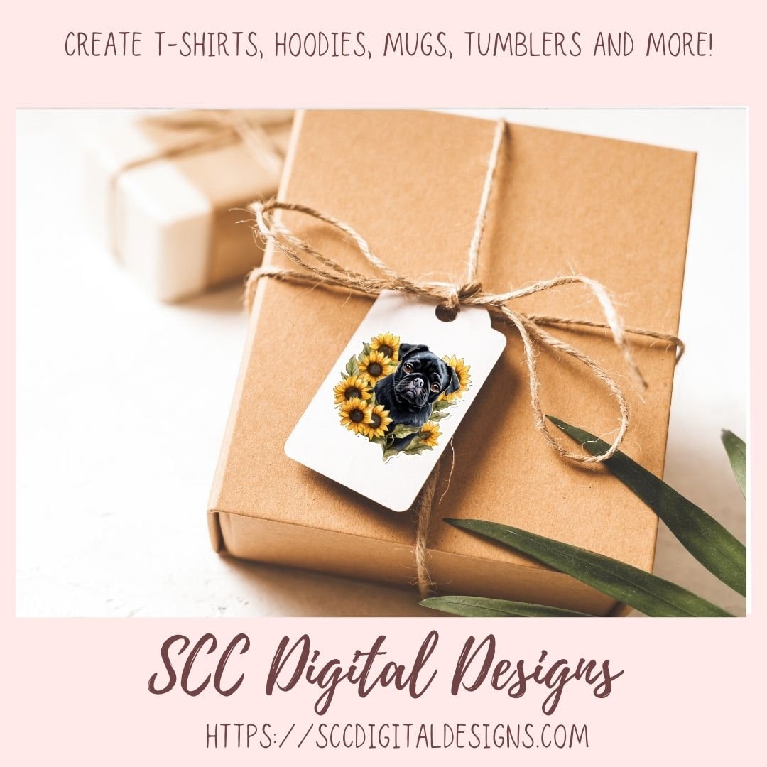 Adorable Pug Clipart for Printable Stickers, Digital Planners & Scrapbooking! Dog PNG Files for Sublimation for Kids Shirts for Tumblers