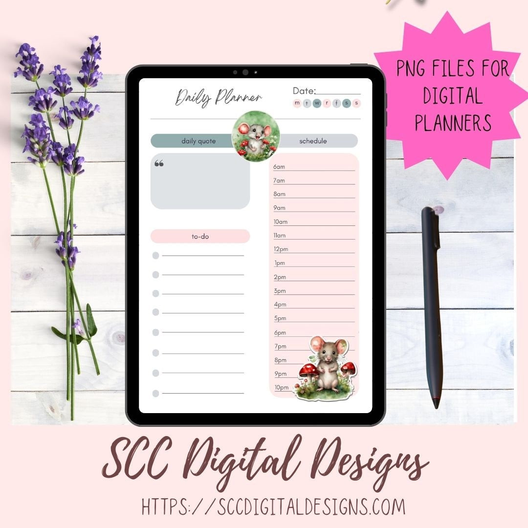 Mice Stickers for Digital Planners & Scrapbooking, Printable Pre-Cropped Planner Accessories,  Diy Gift for Women for Kids Sticker Books