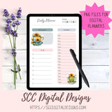 Tea Cups and Sunflower Stickers for Digital Planners, Printable Planner Accessories for Scrapbooking & DIY Gift for Kids Sticker Book