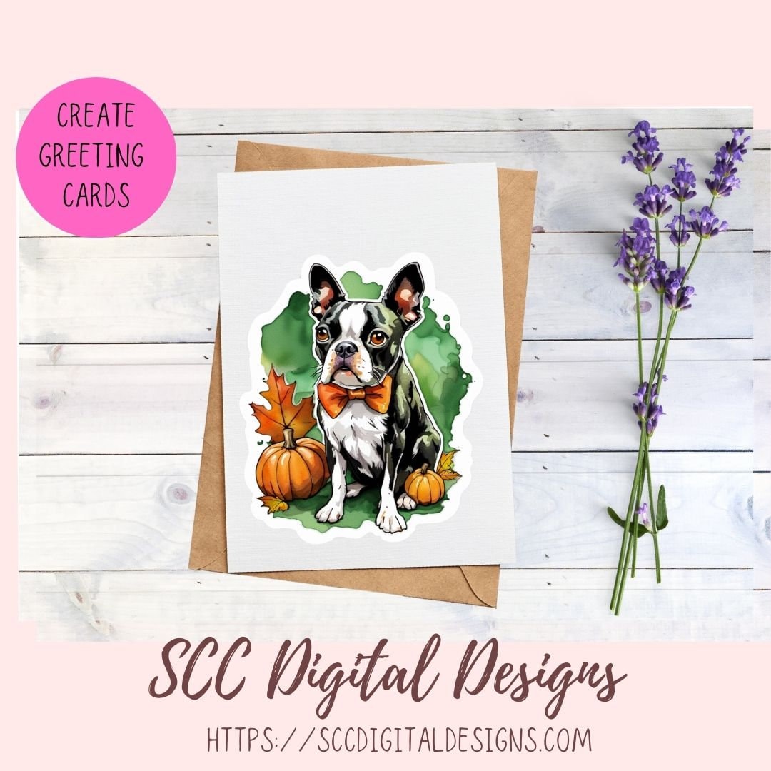 Boston Terrier Stickers for Digital & Paper Planners, Cute Dog Decal Printable Pre-Cropped Clipart, Animal Drawings for Junk Journaling