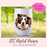 Fall Harvest Clipart Border Collie PNG Stickers for Digital or Paper Planners, Dog Lover Gift for Her Commercial Use Pre-Cropped Printable