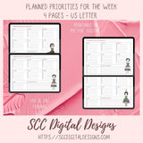 Weekly Priorities Printable Planner Insert, Time Management Template for Busy Moms, Cute Tracker Increased Efficiency, Instant Download