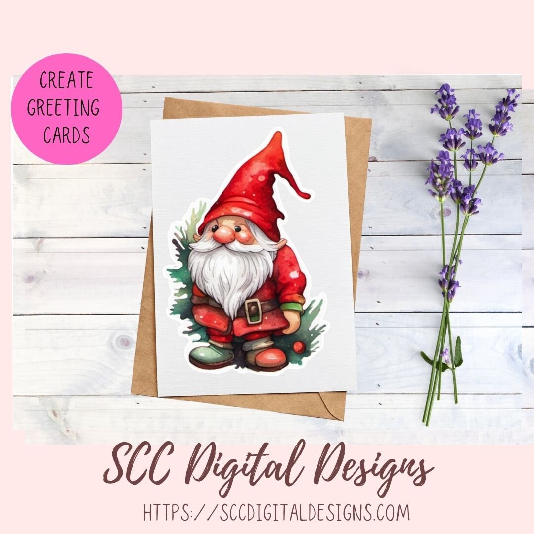Cute Gnome Sticker for Digital or Paper Planners, Commercial Use Pre-Cropped Clipart Printable Stickers, DIY Gift for Women